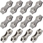 Gabrielle - 12 pièces duplex pinces en acier inoxydable double serre cables inox connecteur de corde ... Gabrielle - 12 pièces duplex pinces en acier inoxydable double serre cables inox connecteur de corde ...