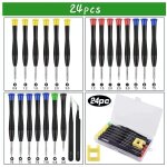 Gabrielle - 24pcs mini tournevis, tournevis de r�paration pr�cision lunettes pc ps4 montre bijoux lunettes, ...