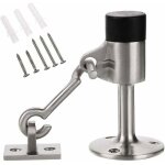 Gabrielle - bute de porte robuste avec crochet en acier inoxydable bross fixation murale avec tampon ...