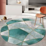 Gabrielle - tapis rond lavable en machine, style géométrique simple interieur anti slip chambre à coucher ... Gabrielle - tapis rond lavable en machine, style géométrique simple interieur anti slip chambre à coucher ...