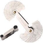 Gage jauge � pas, jauge de filetage inoxydable 60 et 55 degr�s outil de mesure de pas de vis, outil de ...
