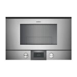 Gaggenau four  micro - ondes encastrable avec charnires  droite bmp224110 finition acier 60 cm
