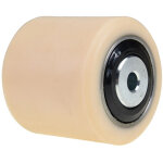 Galet � 85 x (l) 74 (lm) 76 (al) 12, 8 vulkollan avec joint noir axe acier (toyota - bt)