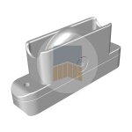 Galet en inox gorge u sur chape zamak encastre anti - pincement finition: noir ral 9005 - matire: matire ...