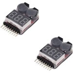 Galozzoit - 2pcs rc lipo batterie moniteur alarme testeur checker basse tension alarme buzzer avec indicateur ...