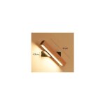 Applique murale led, 6w luminaire mural interieur en bois 360 rotatif, blanc froid lampe de mur pour ...