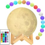 Galozzoit - lampe de lune, 12cm de diamètre 16 couleurs led impression 3d lampe de lune avec support ... Galozzoit - lampe de lune, 12cm de diamètre 16 couleurs led impression 3d lampe de lune avec support ...