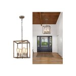 Ganeed - 4 lumires lustre salon lustre industriel mtal rglable hauteur foyer suspension, luminaire ...