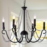 Lampe suspendue lustre de lumire antique peint finition lot lumires pour cuisine noir 6 lumires - ...