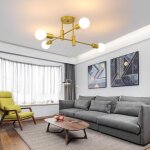 Lampe  suspension de lustre moderne rglable en hauteur 4 lumires en mtal industriel vintage support ...