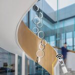 Ganeed ? lustre moderne noir � 10 anneaux pour plafond haut ? luminaire led avec intensit� variable ? ...