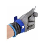 Gant de boucher en cotte de maille acier inoxydable rsistant coupe bleu haute performance niveau 5 protection ...