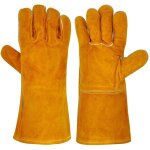 Gants de chemine et barbecue ignifuges pour homme - protection contre la chaleur, soudeur, four - marron, ...