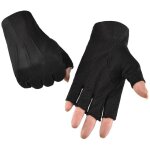 Gants de conduite hommes antidrapant t gants demi - doigts coton absorption de la sueur respirant ...