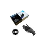 Gant d'examen en nitrile sensiskin noir sans poudre euromedis - lot de 10 bo�tes de 100 gants - r�f�rence ...