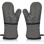 Gants de four anti d�rapant silicone gant de cuisine double, mitaine four thermique professionnel r�sistant ...