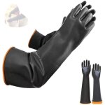 Gants en latex r�sistant aux produits chimiques gants de protection longs en caoutchouc de s�curit� industriel ...