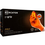 Gant nitrile orange m non poudr� boite de 50 gants mecator gogrip