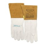 Gant de soudeur taille m (8, 5) nature / orange cuir fleur ch�vre / vach. / cuir doux touch. en 388, ...