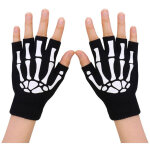 Gants squelette lumineux unisex - mitaines tricot�es hiver sans doigts