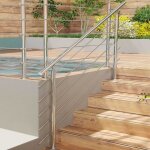 Garde - corps 180cm - en inox 304 - 1 main courante et 5 traverses - intrieur & extrieur - kit complet ...