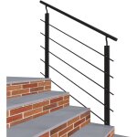 Garde - corps - aluminium noir - 100cm - avec 5 traverses et 1 main courante - intrieur et extrieur ...