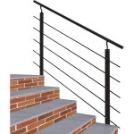 Garde - corps - aluminium noir - 150cm - avec 5 traverses et 1 main courante - int�rieur et ext�rieur ...