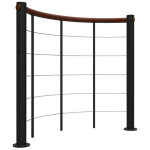 Garde corps escalier arrondie - noir - acier thermolaqu� - longueur 1m - main - courante en bois - �140cm ...