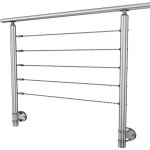 Metalenstock - garde corps inox 304 en kit  5 cbles  l'anglaise longueur 8, 5 m