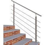 Garde - corps - int�rieur et ext�rieur - aluminium argent� - avec 5 traverses et 1 main courante - 150cm ...