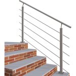 Garde - corps - int�rieur et ext�rieur - aluminium argent� - avec 5 traverses et 1 main courante - 150cm ...