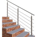 Garde - corps - int�rieur et ext�rieur - aluminium argent� - avec 5 traverses et 1 main courante - 200cm ...