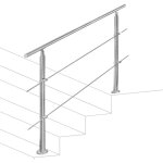 Garde - corps rampe d'escalier escalier acier inoxydable utilisable comme , parapet rambarde, balcon ...
