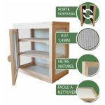 Hamea home - garde - manger en bois 49cmx51cmx29cm