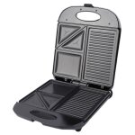 Gaufrier 1400 w avec rev�tement antiadh�sif en fer et nettoyage facile, plaque �lectrique 3 en 1 en forme ...