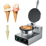 Gaufrier a cornet de glace commercial 1230 w, appareil a cornet de glace et rouleaux de?ufs, en acier ...