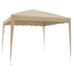 Gazebo pliant en acier beige - 3x3 m