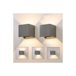 Applique murale led extrieur gris lampe - 2 pices up down luminaire extrieure 5w spot mural intrieur ...