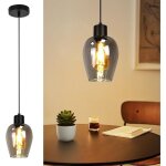 Gbly lampe suspension noir pour table � manger pendelleuchte e27 une faisceau lampe salle � manger verre ...