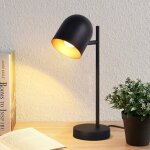 Lampe de table lampe de chevet rtro vintage : lampe de table salon industriel en or noir en mtal lampe ...
