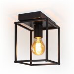 Gbly - plafonnier e27 r�tro - lampe de cuisine industrielle noire pour chambre salon lampe vintage en ...