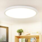 Plafonnier led rond plat - plafonnier blanc 24w lampe de couloir moderne blanc neutre 4000k, ultra fin ...
