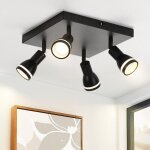 Plafonnier led spot de plafond 4 ampoules : mod�les carr�s � 4 t�tes spots de plafonnier noirs spot mural ...