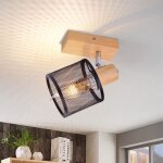 Gbly spot de plafond plafonnier noir bois - plafonnier e14 orientable 350 1 ampoule max 40w lampe de ...