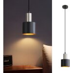 Suspension e27 noir gbly lampe suspendue - lampe suspendue lampe de chambre r�tro table de chevet lampe ...