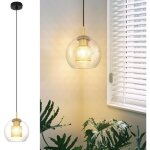 Suspension table � manger lampe suspendue verre - 1 ampoule e27 suspension or noir lampe suspendue boule ...
