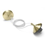 Gea luce - alice ? kit suspension v / g e27 avec rosace laiton, cble tress, cache douille, max 1x60w, ...