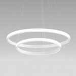 Gea luce - lustre led dimmable iole s2 40w - suspension moderne � double anneau blanc, lumi�re chaude ...
