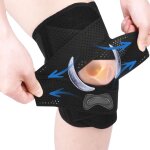 Genouill�re de sport, genouill�re avec stabilisateurs lat�raux et coussinets en silicone, r�glable genouill�re ...