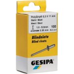 Gesipa - rivet pop polygrip� tige de rivet d. x l 4 x 10 mm acier / acier 100 pi�ces